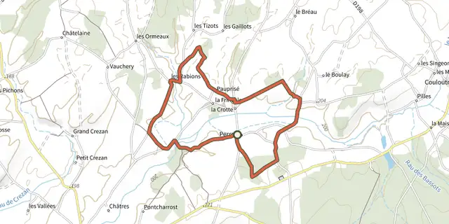 Tracé de Le Circuit de Perroy sur le Plan IGN