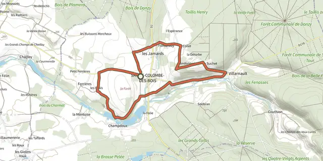 The Le Chemin du Laitier track on the IGN map