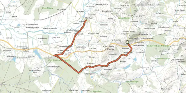 Tracé de Circuit des Gouttes Larges sur le Plan IGN