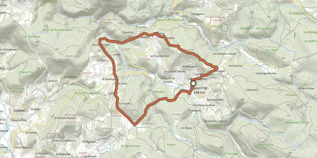 The Boucle du Fou de Verdun track on the IGN map