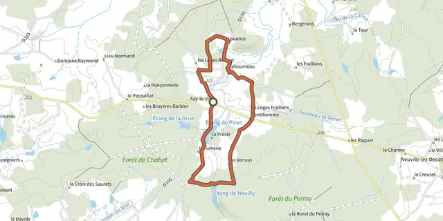 Tracé de Circuit de la Vallee de la Colatre sur le Plan IGN