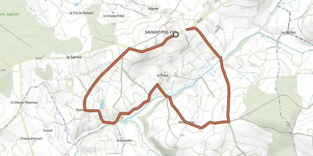 Tracé de Circuit de la Cressonne sur le Plan IGN