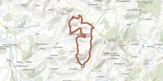 Tracé de Le Mont Sabot sur le Plan IGN