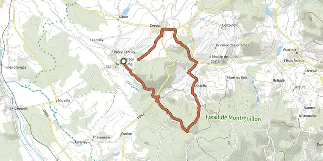 The Balade de la Belle Pierre track on the IGN map