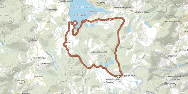 The Hte Vallee de la Cure track on the IGN map