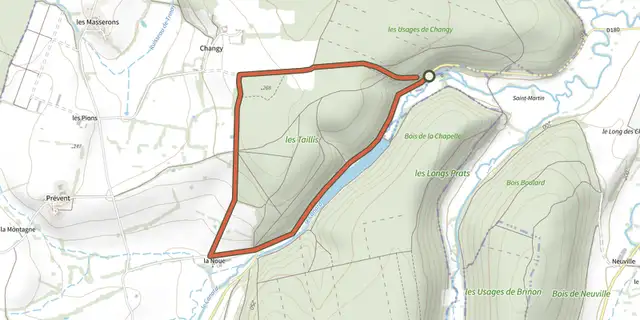 Tracé de Circuit du Bois Marmay sur le Plan IGN