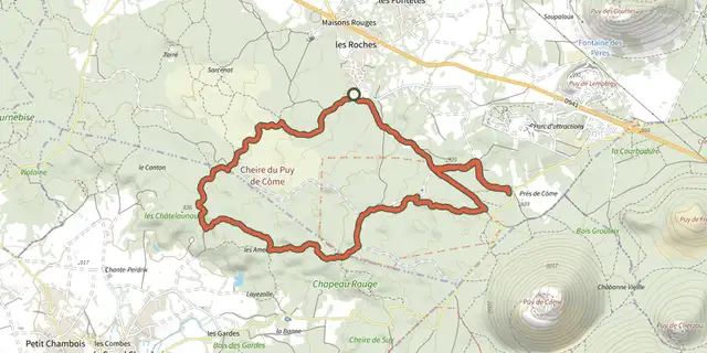 Tracé de La Cheire de Come sur le Plan IGN
