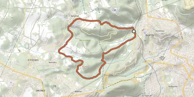 Tracé de La Côte de Pégnu sur le Plan IGN