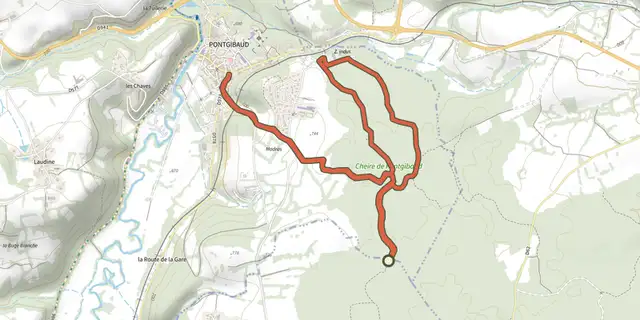 Tracé de La Cheire de Pontgibaud sur le Plan IGN