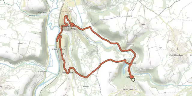 The Saint-Pierre-le-Chastel track on the IGN map