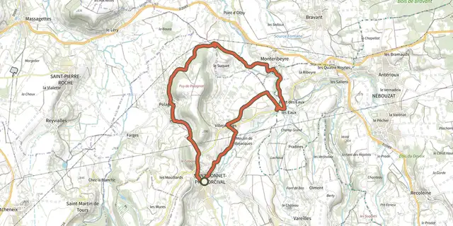 Tracé de Les Rives de la Sioule sur le Plan IGN
