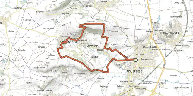 The Chateau de la Roche track on the IGN map