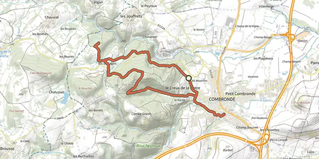 The La Pierre Branlante track on the IGN map