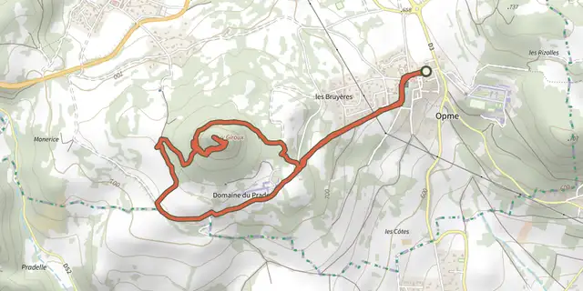 The Le Puy Giroux track on the IGN map