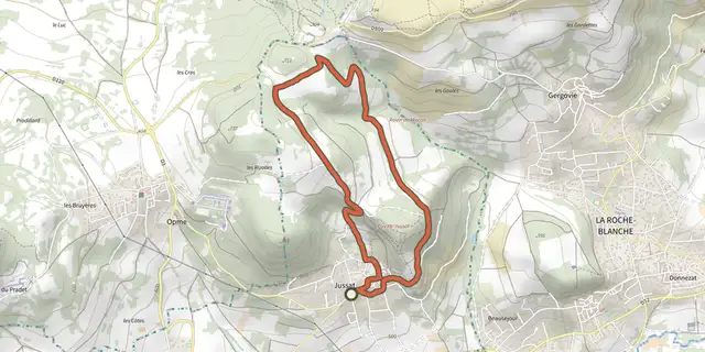 The Le Puy de Jussat track on the IGN map