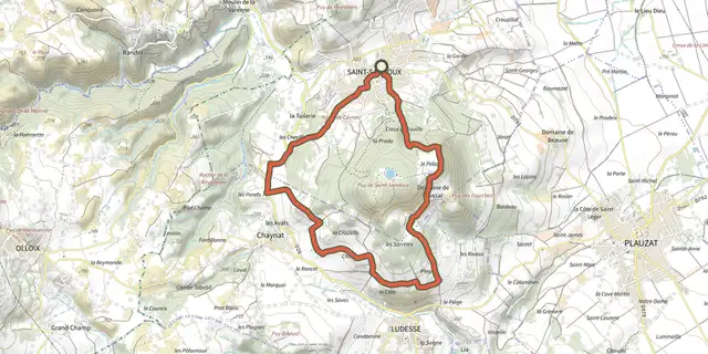 The Le Puy de Saint-Sandoux track on the IGN map
