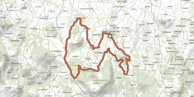 The Notre-Dame de Roche track on the IGN map