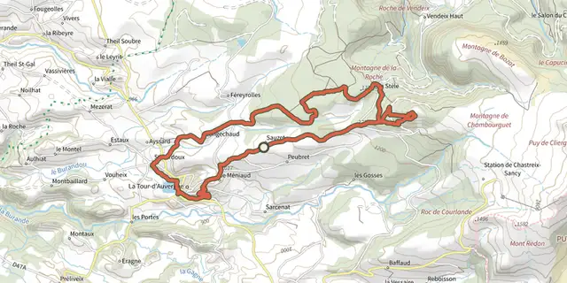 The Chambourguet track on the IGN map