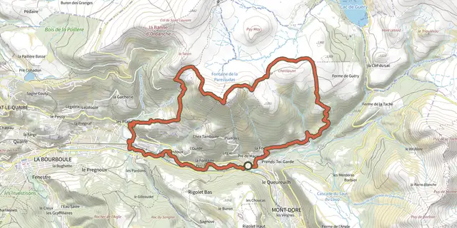 The Le Puy Gros track on the IGN map