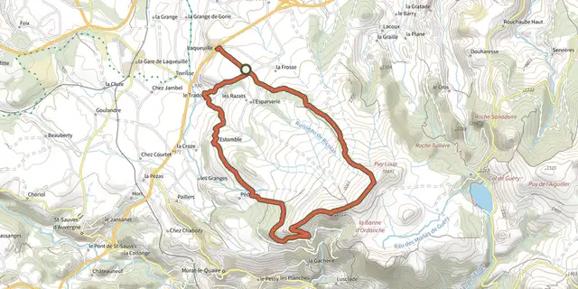 Tracé de La borne des quatre Seigneurs sur le Plan IGN