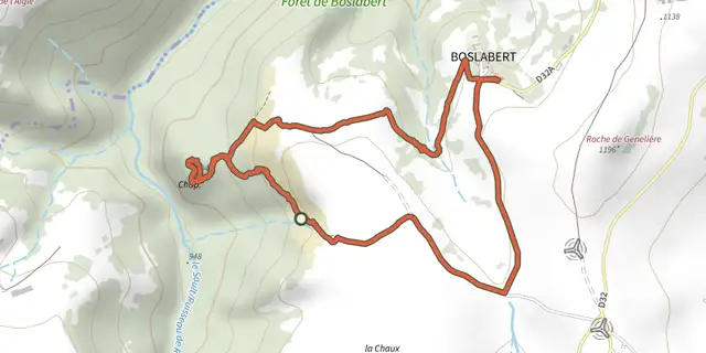 Tracé de La Chapelle de Roche-Charles sur le Plan IGN