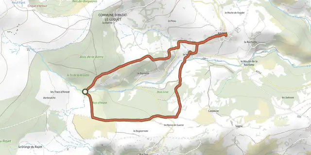 Tracé de Le Bois de la Barre sur la carte OpenTopoMap