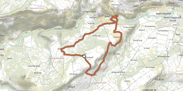 Tracé de La Chaubasse sur le Plan IGN