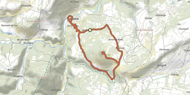 The Le Pic de Brionnet track on the IGN map