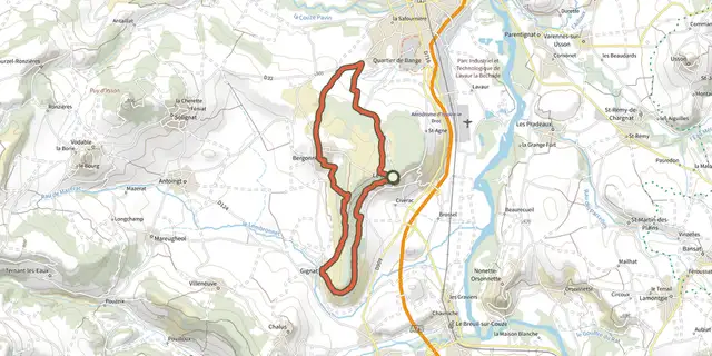 The Les Coteaux et la Chaux track on the IGN map