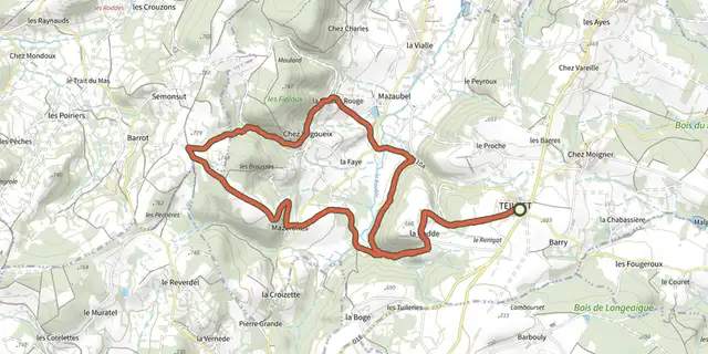 The Chez Sagouix track on the IGN map