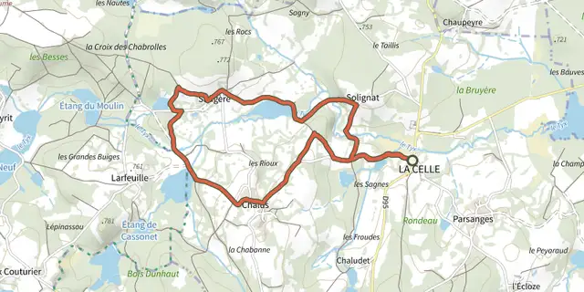 The Etang de Vernet track on the IGN map
