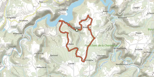 Tracé de La Chazotte et les Sapins de Martineche sur le Plan IGN