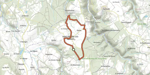 The Foret de Bunlay-les-Rouchons track on the IGN map