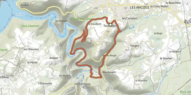 The Chartreuse de Port-Sainte-Marie track on the IGN map