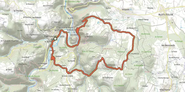 The Chapelle Saint-Valentin track on the IGN map