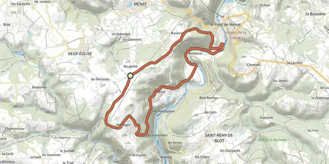 The Pont de Menat track on the IGN map