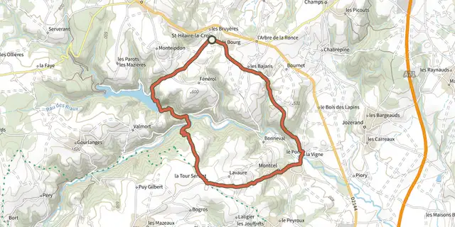 The Entre la Sep et la Morge track on the IGN map