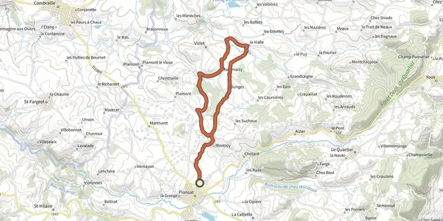 Tracé de Le Circuit de Bellaigues sur le Plan IGN