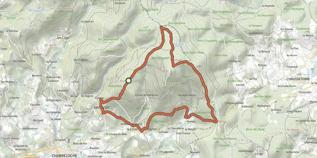 Tracé de Montlune sur le Plan IGN