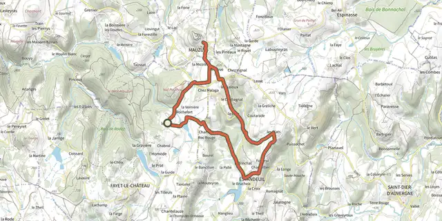 Tracé de Le Chateau de Mauzun sur le Plan IGN