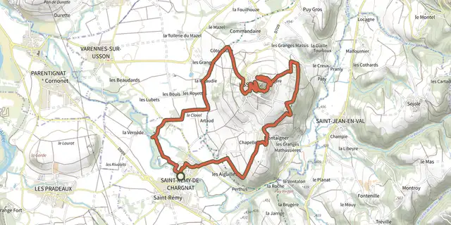 The Le Pic d'Usson track on the IGN map