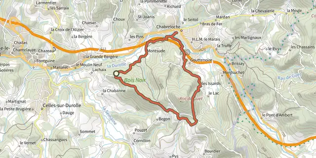 Tracé de Le Roc du Guet sur le Plan IGN