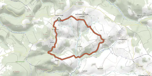 Tracé de La chapelle sur Usson sur le Plan IGN