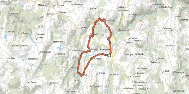 The Des Ribes au Miodet track on the IGN map