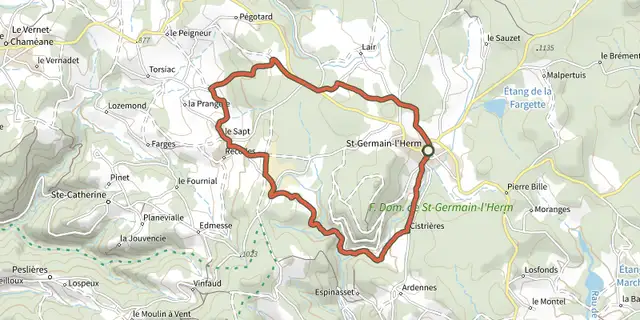 Tracé de La Cascade sur le Plan IGN