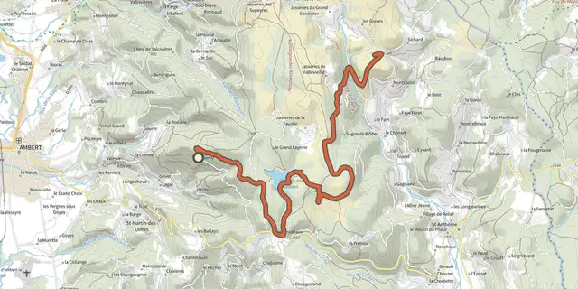 The Chomy / Le Jas-du-Mas track on the IGN map