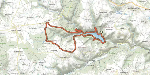 The La Faye track on the OpenTopoMap map