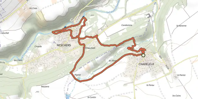 Tracé de Les Croix-Basses sur le Plan IGN