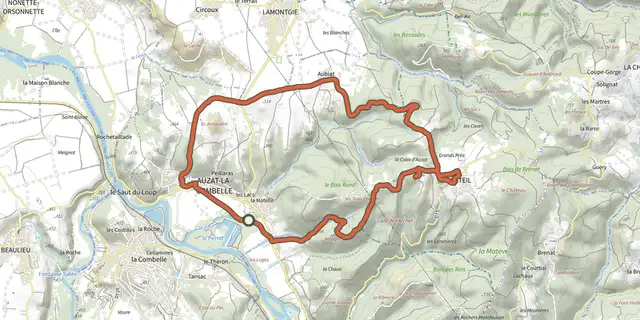 Tracé de La Croix d'Auzat sur le Plan IGN
