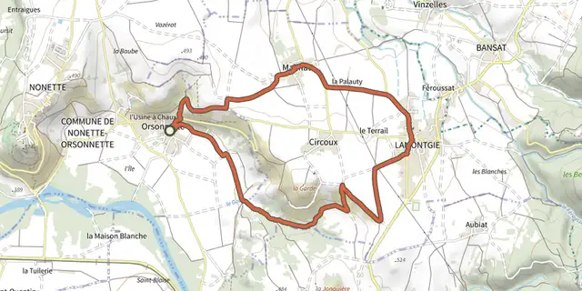 The Notre-Dame de Mailhat track on the IGN map